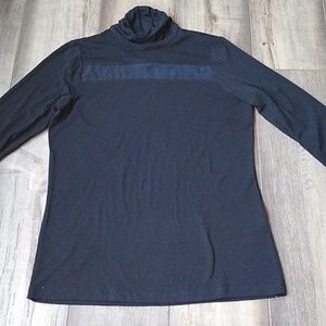 Conrad C Collection black turtleneck top with zipper in back size XS